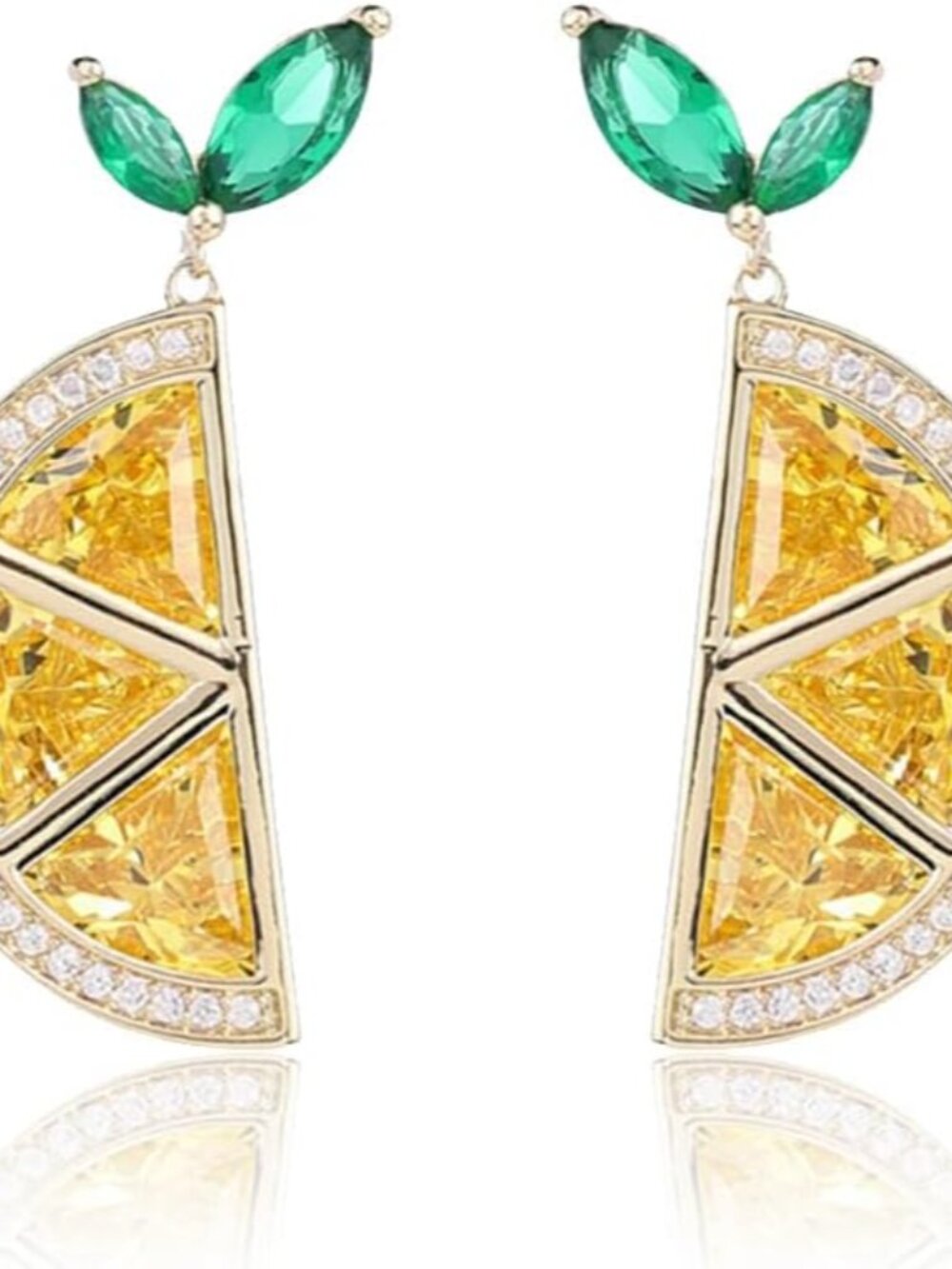 Boho Bow Lemon Stud Earrings for Women 14K Gold Cute Fine Cubic Zirconia Dorp Da
